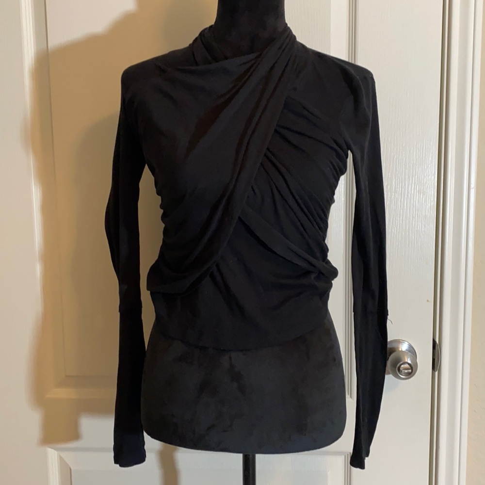 Free People XS Black wrap shirt